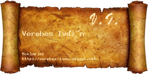 Verebes Iván névjegykártya